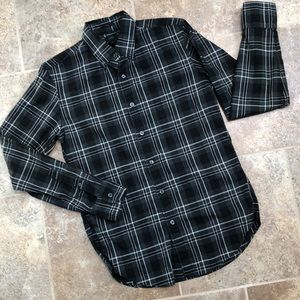 JCrew slim fit black/gray plaid button down shirt